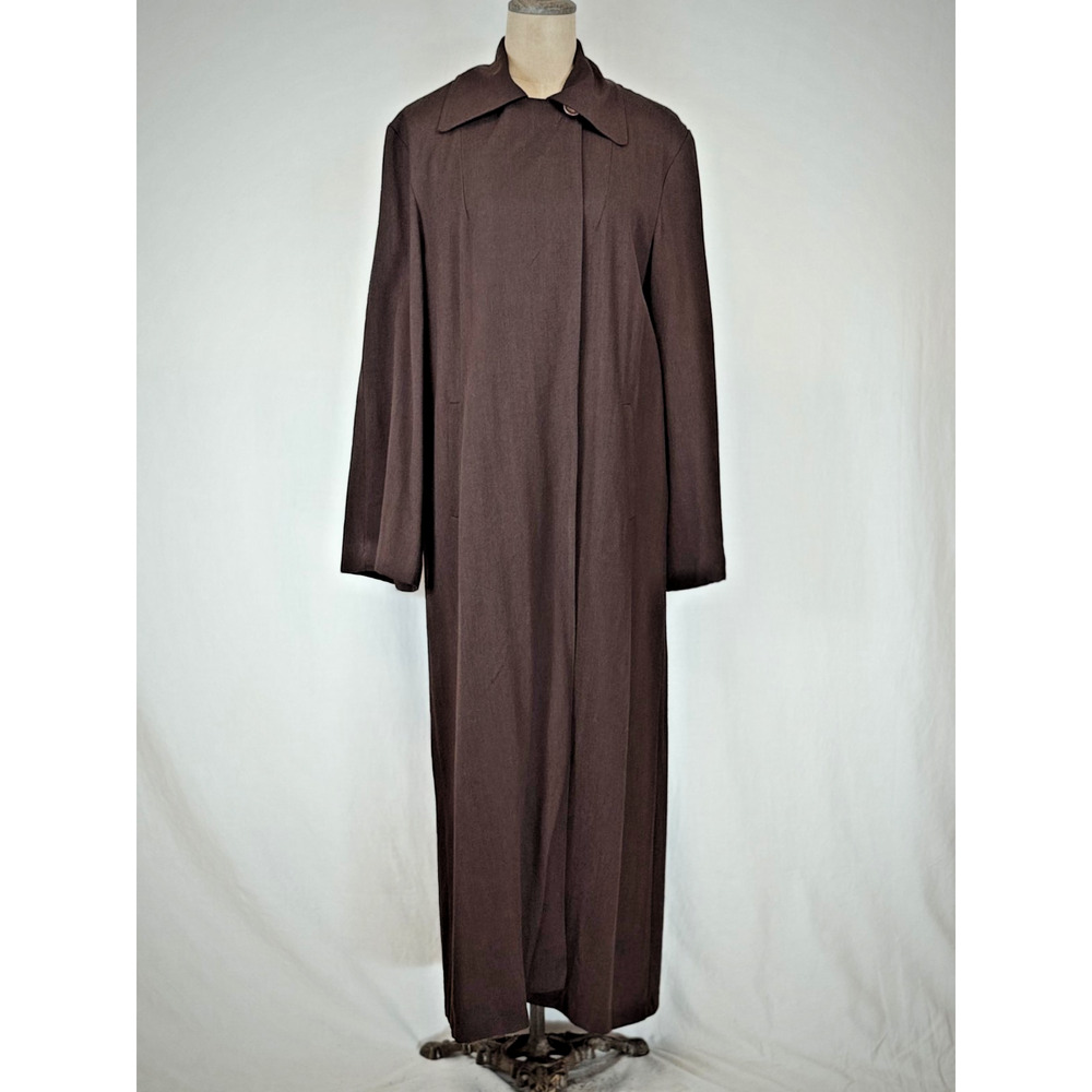 Vintage 8o's Guarantee Brown Long Wool Blend Coat LARGE #50213 Made USA